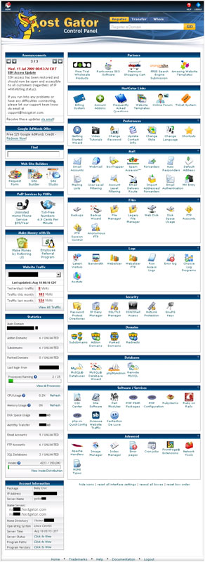 cPanel Hostgator